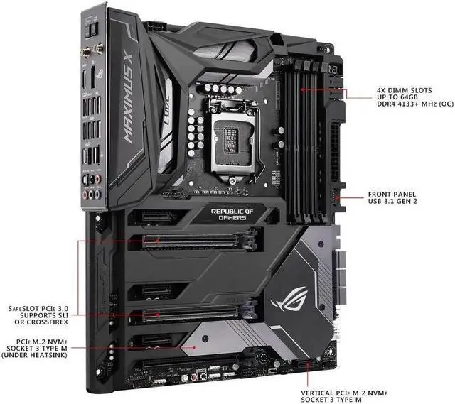 Alt view image 3 of 4 - ASUS ROG MAXIMUS X CODE LGA 1151 DDR4 64GB ATX Motherboard