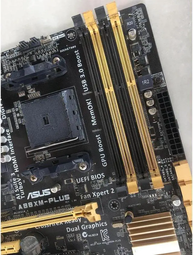 Alt view image 3 of 6 - ASUS A88XM-PLUS Socket FM2/FM2+ DDR3 64GB Micro ATX Motherboard
