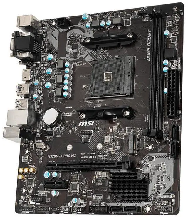 Alt view image 2 of 4 - MSI A320M-A PRO M2 AMD A320 Socket AM4 DDR4 32GB Micro ATX Motherboard