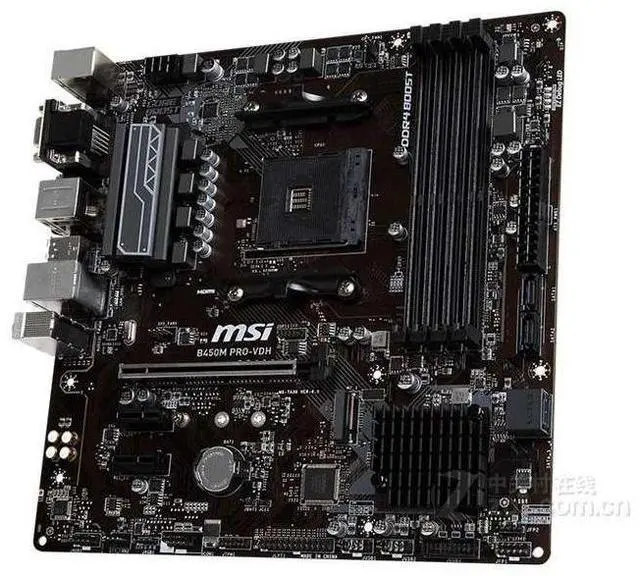 Alt view image 2 of 3 - MSI B450M PRO-VDH AM4 AMD B450 SATA 6Gb/s USB 3.1 HDMI AMD Motherboard
