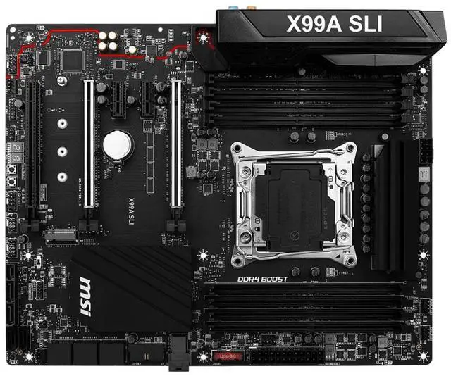 Alt view image 8 of 11 - MSI X99A SLI LGA 2011-v3 Intel X99 SATA 6Gb/s USB 3.1 ATX Intel Motherboard