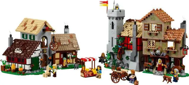 Main image of international version Icons Series 10332 Medieval Town Square Number of parts 3304 Suitable for age 18+ toy building blocks