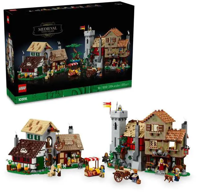 Alt view image 2 of 5 - international version Icons Series 10332 Medieval Town Square Number of parts 3304 Suitable for age 18+ toy building blocks