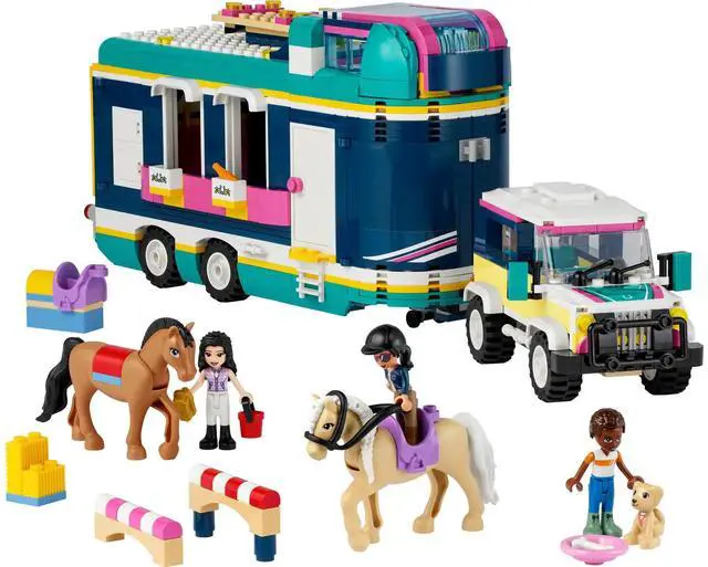 Main image of international version Friends Series 41722 Horse Show Trailer Number of parts 989 Suitable for age 8+ toy building blocks