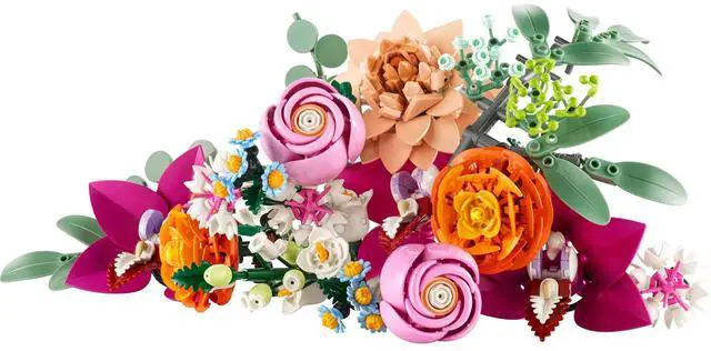 Alt view image 3 of 7 - international version BOTANICALS Series 10342 Pretty Pink Flower Bouquet Number of parts 749 Suitable for age 18+ toy building blocks