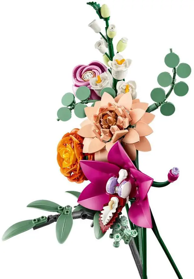 Alt view image 4 of 7 - international version BOTANICALS Series 10342 Pretty Pink Flower Bouquet Number of parts 749 Suitable for age 18+ toy building blocks