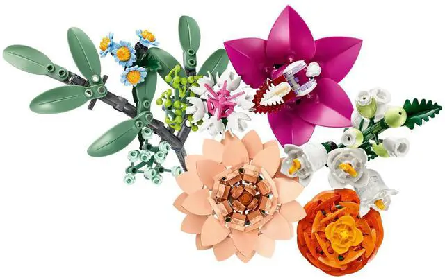Alt view image 5 of 7 - international version BOTANICALS Series 10342 Pretty Pink Flower Bouquet Number of parts 749 Suitable for age 18+ toy building blocks