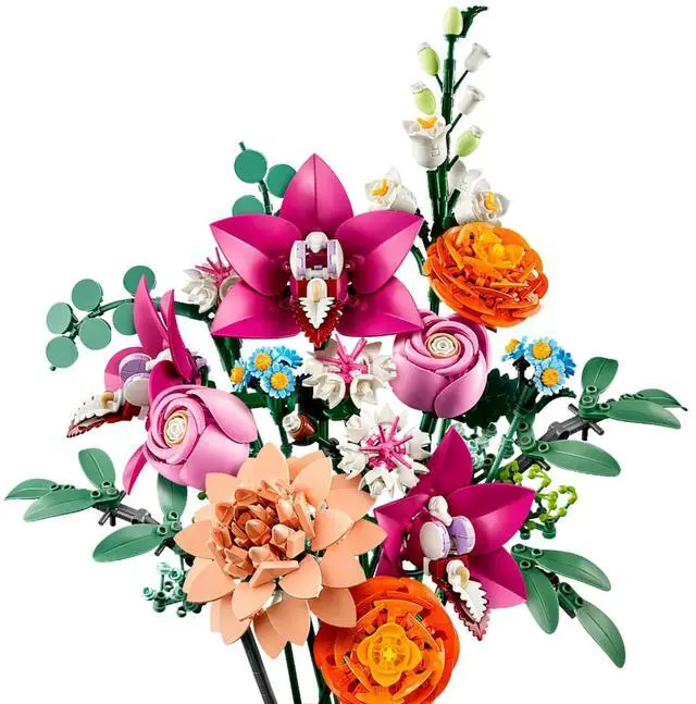 Alt view image 6 of 7 - international version BOTANICALS Series 10342 Pretty Pink Flower Bouquet Number of parts 749 Suitable for age 18+ toy building blocks