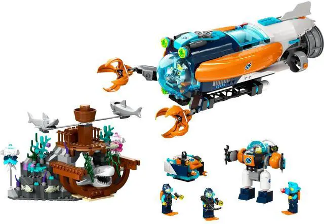 Main image of international version city Series 60379 Deep-Sea Explorer Submarine Number of parts 842 Suitable for age 7+ toy building blocks
