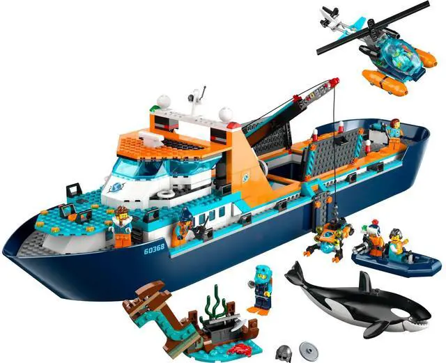 Main image of international version city Series 60368 Arctic Explorer Ship Number of parts 815 Suitable for age 7+ toy building blocks