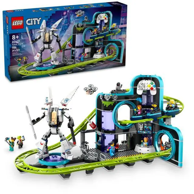 Alt view image 2 of 5 - international version city Series 60421 Robot World Roller-Coaster Park Number of parts 986 Suitable for age 8+ toy building blocks