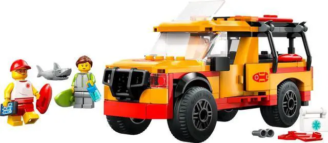 Main image of international version city Series 60453 Lifeguard Beach Rescue Truck Number of parts 214 Suitable for age 6+ toy building blocks