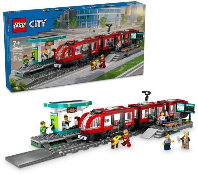 Alt view image 2 of 5 - international version city Series 60423 Downtown Streetcar and Station Number of parts 811 Suitable for age 7+ toy building blocks