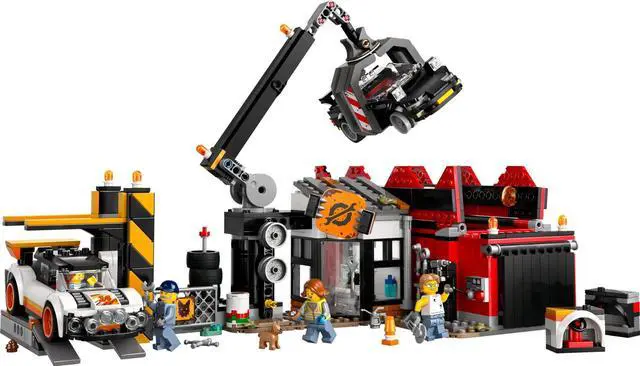 Main image of international version city Series 60472 Scrapyard with Cars Number of parts 871 Suitable for age 7+ toy building blocks