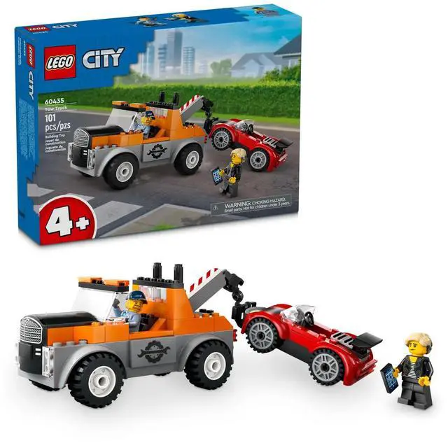 Alt view image 2 of 5 - international version city Series 60435 Tow Truck and Sports Car Repair Number of parts 101 Suitable for age 4+ toy building blocks