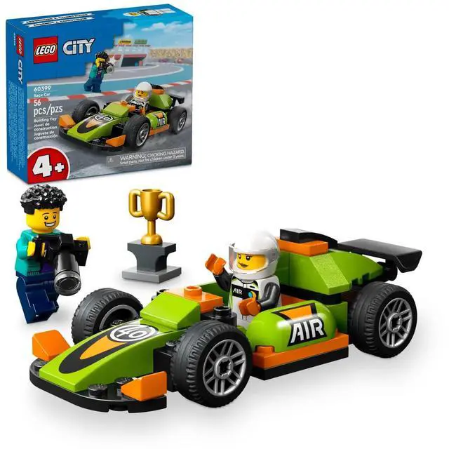Alt view image 7 of 7 - international version city Series 60399 Green Race Car Number of parts 56 Suitable for age 4+ toy building blocks
