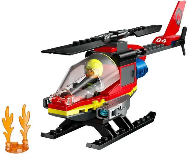 Alt view image 6 of 7 - international version city Series 60411 Fire Rescue Helicopter Number of parts 85 Suitable for age 5+ toy building blocks