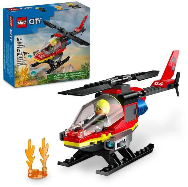 Alt view image 7 of 7 - international version city Series 60411 Fire Rescue Helicopter Number of parts 85 Suitable for age 5+ toy building blocks