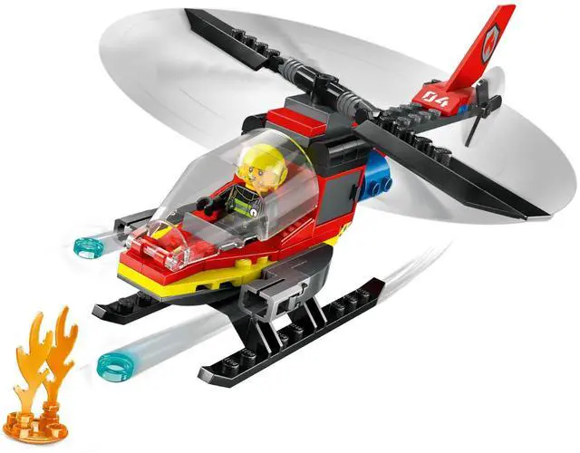 Alt view image 3 of 7 - international version city Series 60411 Fire Rescue Helicopter Number of parts 85 Suitable for age 5+ toy building blocks