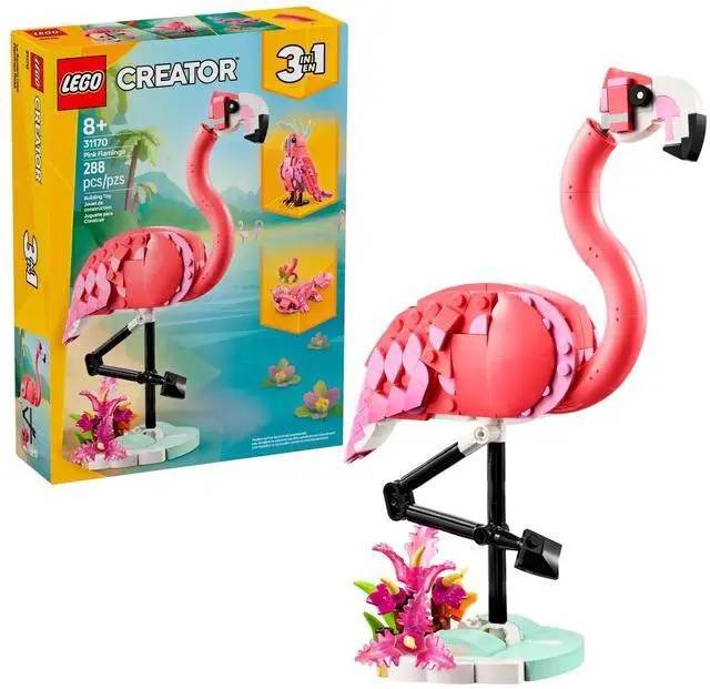 Alt view image 2 of 7 - international version Creator Series 31170 Wild Animals: Pink Flamingo Number of parts 288 Suitable for age 8+ toy building blocks