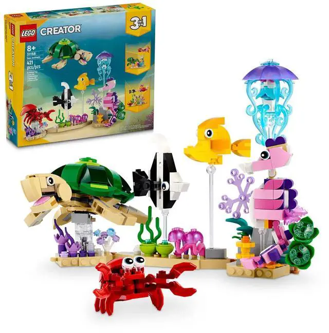Alt view image 2 of 5 - international version Creator Series 31158 Sea Animals Number of parts 421 Suitable for age 8+ toy building blocks