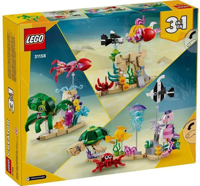 Alt view image 5 of 5 - international version Creator Series 31158 Sea Animals Number of parts 421 Suitable for age 8+ toy building blocks