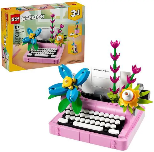 Alt view image 2 of 5 - international version Creator Series 31169 Typewriter with Flowers Number of parts 363 Suitable for age 8+ toy building blocks