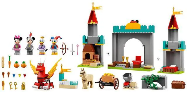 Alt view image 3 of 5 - international version Disney Series 10780 Mickey and Friends Castle Defenders Number of parts 215 Suitable for age 4+ toy building blocks