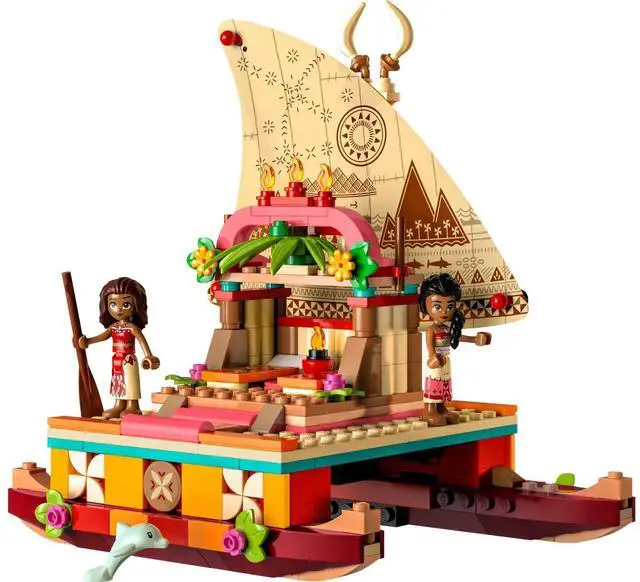 Main image of international version Disney Series 43210 Moana's Wayfinding Boat Number of parts 321 Suitable for age 6+ toy building blocks