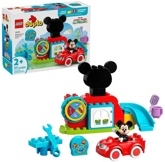 Alt view image 2 of 5 - international version Disney Series 10454 Mickey Mouse Clubhouse & Car Number of parts 27 Suitable for age 2+ toy building blocks