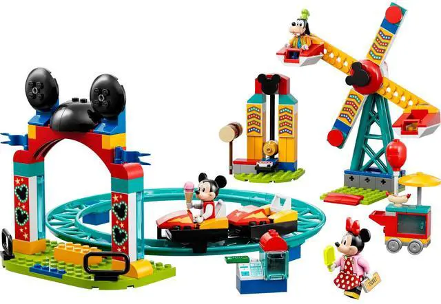 Main image of international version Disney Series 10778 Mickey, Minnie and Goofy's Fairground Fun Number of parts 184 Suitable for age 4+ toy building blocks