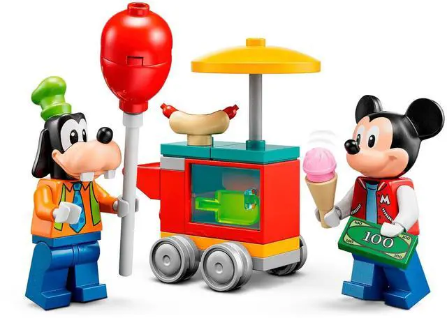Alt view image 5 of 5 - international version Disney Series 10778 Mickey, Minnie and Goofy's Fairground Fun Number of parts 184 Suitable for age 4+ toy building blocks