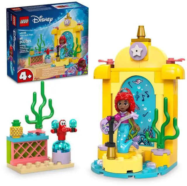 Alt view image 2 of 5 - international version Disney Series 43235 Ariel's Music Stage Number of parts 60 Suitable for age 4+ toy building blocks
