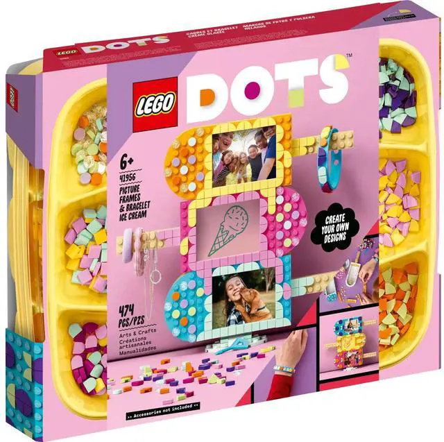 Alt view image 2 of 5 - international version DOTS Series 41956 Ice Cream Picture Frames & Bracelet Number of parts 474 Suitable for age 6+ toy building blocks