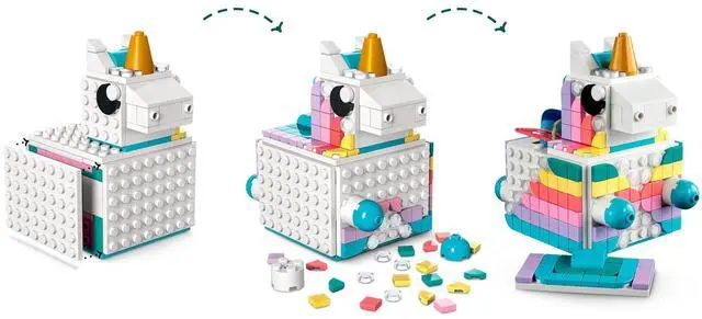 Alt view image 3 of 5 - international version DOTS Series 41962 Unicorn Creative Family Pack Number of parts 707 Suitable for age 6+ toy building blocks