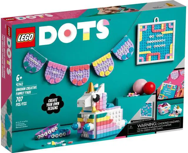 Alt view image 2 of 5 - international version DOTS Series 41962 Unicorn Creative Family Pack Number of parts 707 Suitable for age 6+ toy building blocks