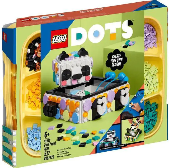 Alt view image 2 of 5 - international version DOTS Series 41959 Cute Panda Tray Number of parts 517 Suitable for age 6+ toy building blocks