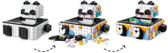 Alt view image 3 of 5 - international version DOTS Series 41959 Cute Panda Tray Number of parts 517 Suitable for age 6+ toy building blocks