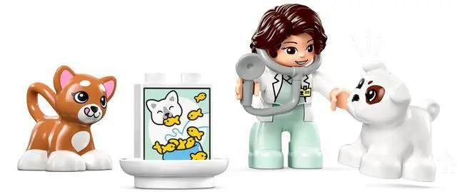 Alt view image 3 of 5 - international version duplo Series 10438 Visit to the Vet Clinic Number of parts 28 Suitable for age 2+ toy building blocks