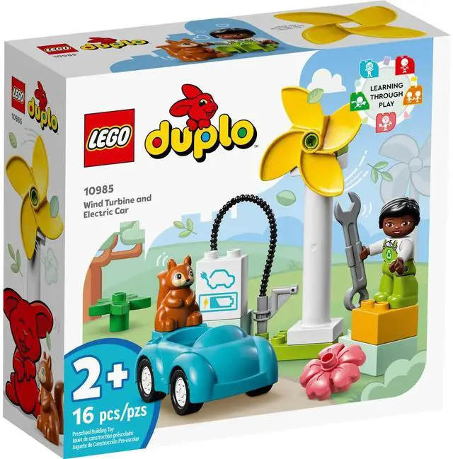 Alt view image 2 of 5 - international version duplo Series 10985 Wind Turbine and Electric Car Number of parts 16 Suitable for age 2+ toy building blocks