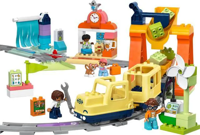 Main image of international version duplo Series 10428 Big Interactive Community Train Number of parts 103 Suitable for age 3+ toy building blocks
