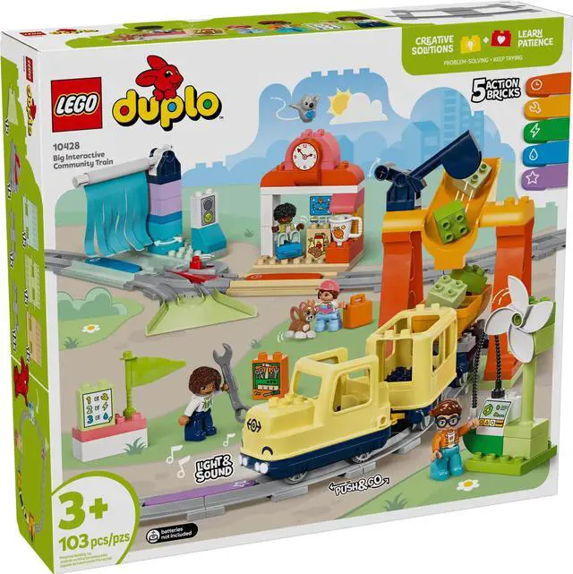 Alt view image 2 of 5 - international version duplo Series 10428 Big Interactive Community Train Number of parts 103 Suitable for age 3+ toy building blocks