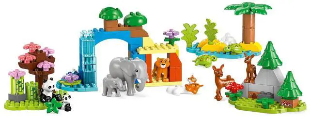 Alt view image 3 of 5 - international version duplo Series 10446 3in1 Wild Animal Families Number of parts 92 Suitable for age 2+ toy building blocks
