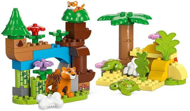 Alt view image 4 of 5 - international version duplo Series 10446 3in1 Wild Animal Families Number of parts 92 Suitable for age 2+ toy building blocks