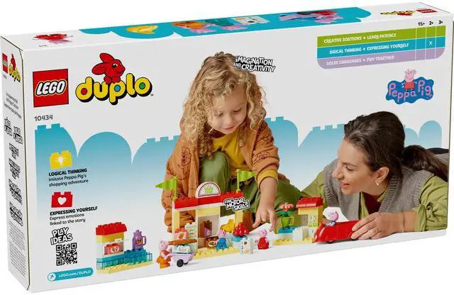 Alt view image 4 of 5 - international version duplo Series 10434 Peppa Pig Supermarket Number of parts 70 Suitable for age 2+ toy building blocks
