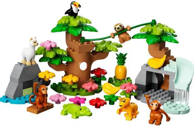Main image of international version duplo Series 10973 Wild Animals of South America Number of parts 71 Suitable for age 2+ toy building blocks