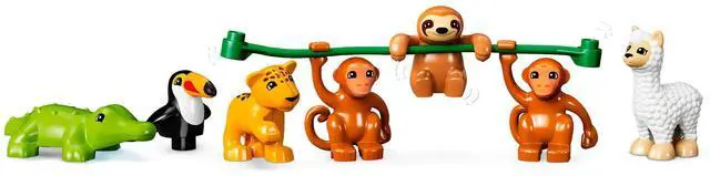 Alt view image 4 of 5 - international version duplo Series 10973 Wild Animals of South America Number of parts 71 Suitable for age 2+ toy building blocks