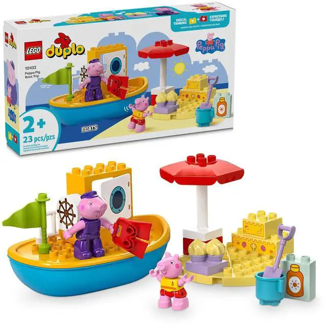 Alt view image 2 of 5 - international version duplo Series 10432 Peppa Pig Boat Trip Number of parts 23 Suitable for age 2+ toy building blocks