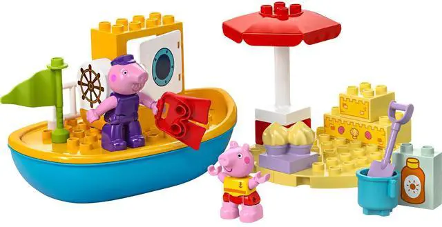 Main image of international version duplo Series 10432 Peppa Pig Boat Trip Number of parts 23 Suitable for age 2+ toy building blocks