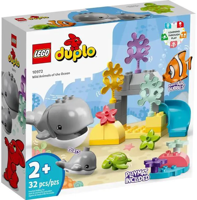 Alt view image 2 of 5 - international version duplo Series 10972 Wild Animals of the Ocean Number of parts 32 Suitable for age 2+ toy building blocks